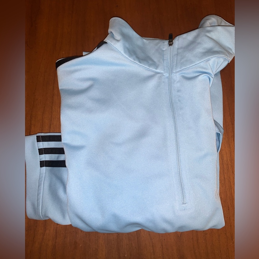 Adidas ThermaLite Light Mock Neck Jacket Powder Blue Size XL